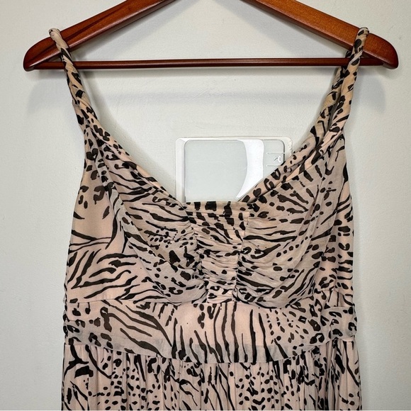 H&M Pale Pink Strappy Maxi Dress Animal Print Size Large - Picture 3 of 12